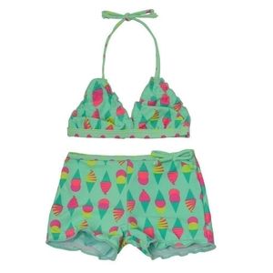Girls VIGOSS 2 pc Ice Cream Party Halter Swimsuit. Size 10/12.